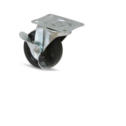 Garrucha plataforma con freno  - PVC-Metal
