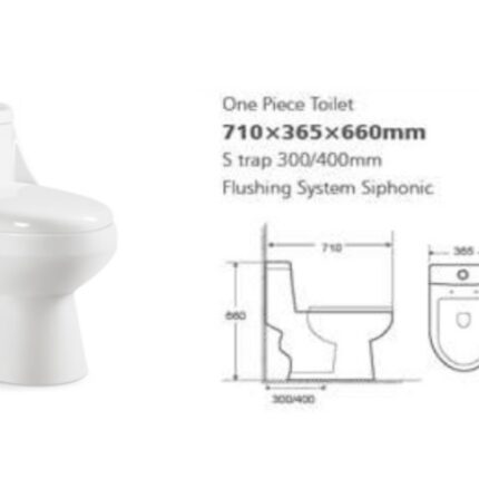One Piece Toilet 710x365x660mm