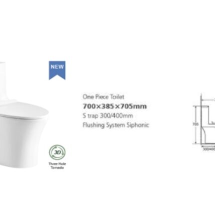 One Piece Toilet 710x365x705mm